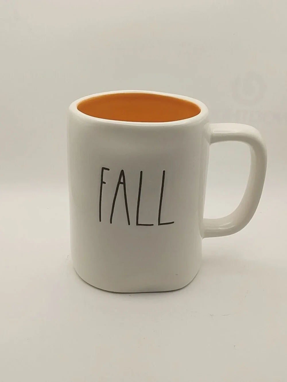 Rae Dunn Fall YAll Artisan Collection Ceramic Mug White Exterior With Orange Int